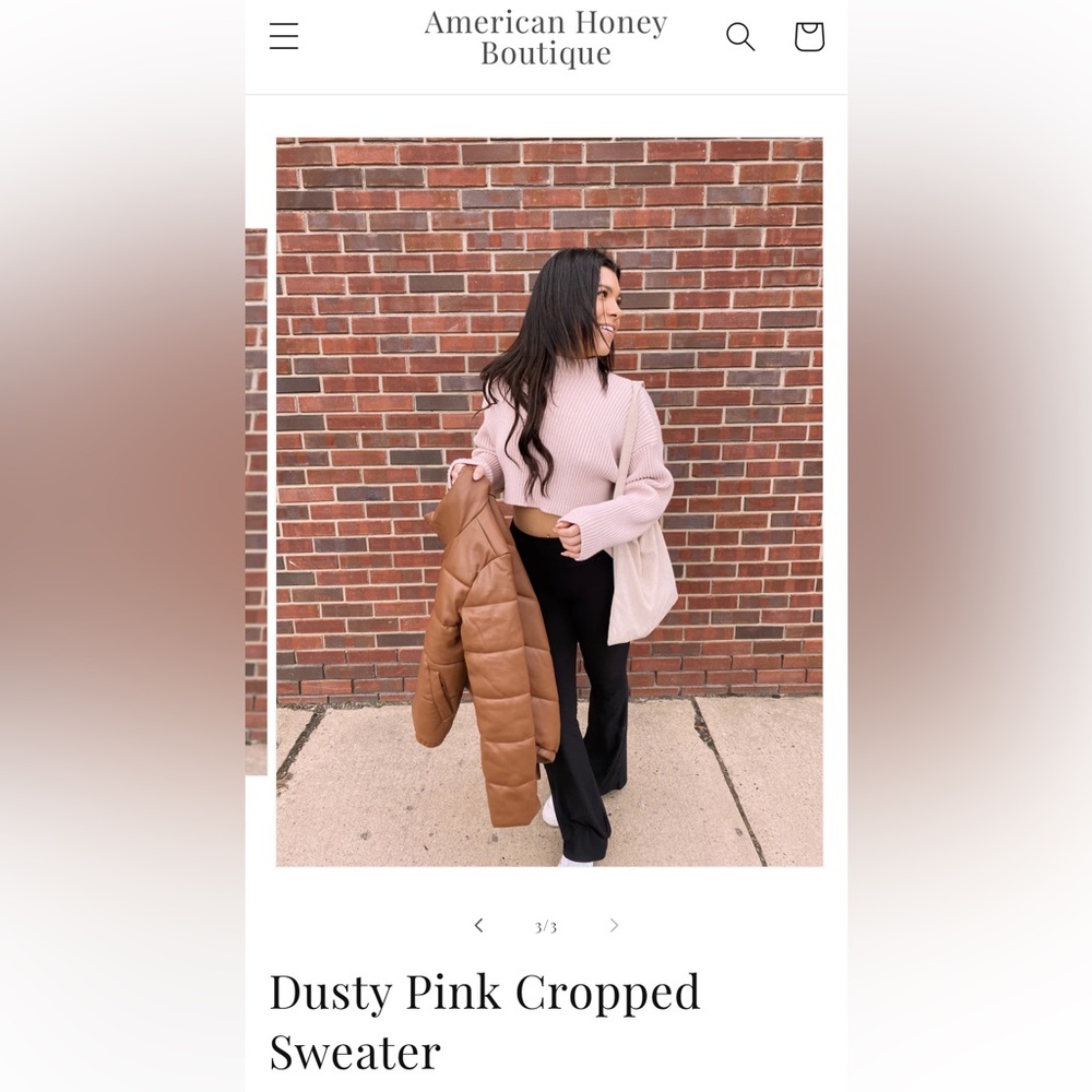 Dusty Pink Cropped Sweater